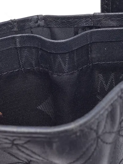 Pre-owned Mcm Quilted Leather Wallet In Black
