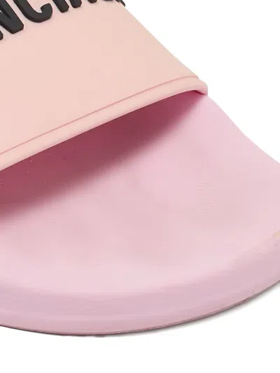 Pre-owned Balenciaga Logo Slides In Pink
