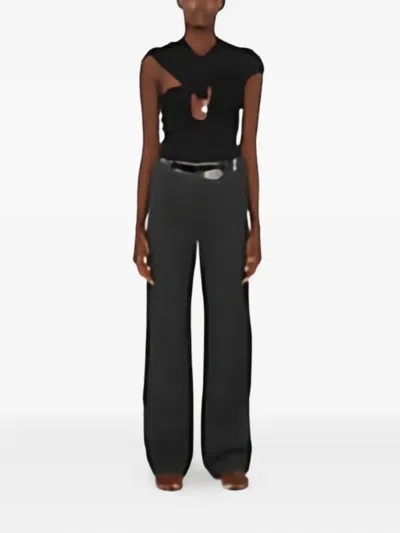 Christopher Esber Cut-out Ribbed Top In Black