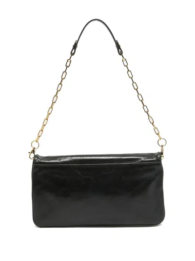 Pre-owned Tory Burch  Reva Leather Clutch Bag In Black