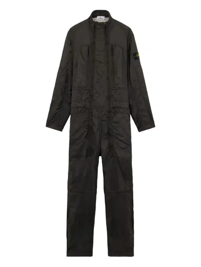 Stone Island Lightweight Nylon Canvas Jumpsuit In Black