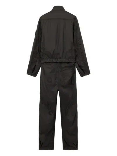 Stone Island Lightweight Nylon Canvas Jumpsuit In Black