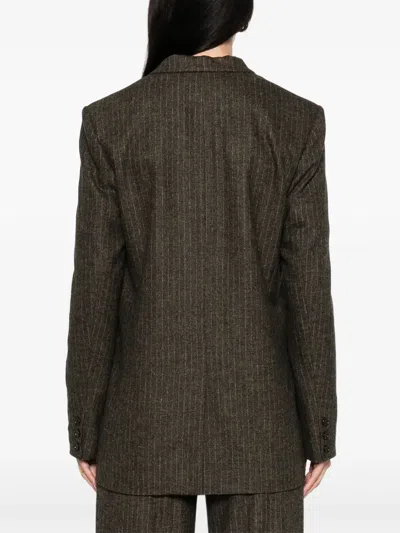 Isabel Marant Pinstripe Single-breasted Blazer In Brown