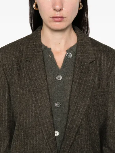Isabel Marant Pinstripe Single-breasted Blazer In Brown
