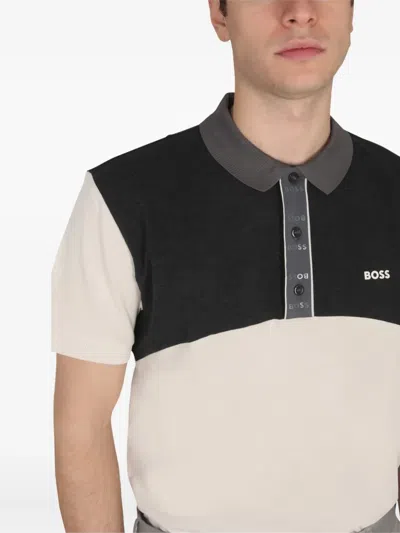 Hugo Boss Boss Men Polo With Logo In Black
