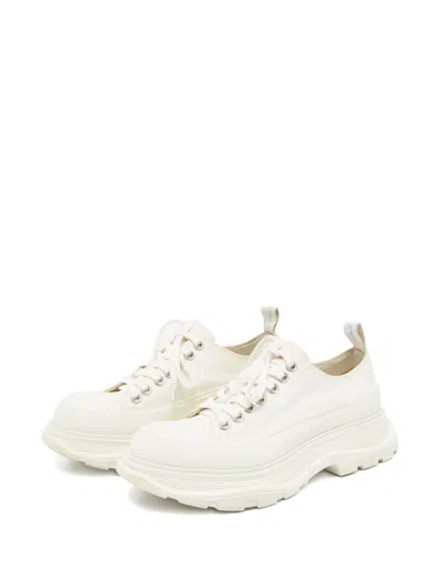 Pre-owned Alexander Mcqueen Tread Slick Platform Sneakers In White