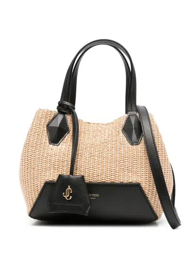 Jimmy Choo Raffia Tote Bag In Neutral