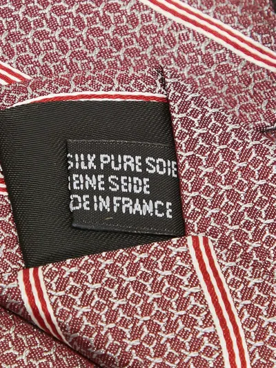 Pre-owned Saint Laurent Striped-pattern Silk Tie In Red