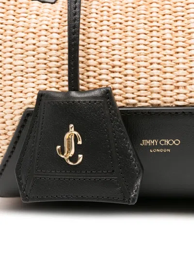 Jimmy Choo Raffia Tote Bag In Neutral