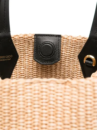 Jimmy Choo Raffia Tote Bag In Neutral