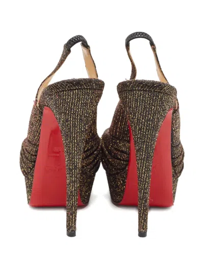 Pre-owned Christian Louboutin 145mm Slingback Knotted Pumps In Black