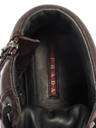 Pre-owned Prada Leather High-top Sneakers