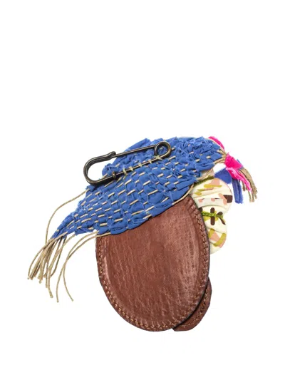 Pre-owned Marni Flower Leather Brooch In Brown