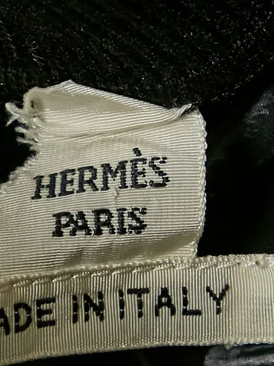 Pre-owned Hermes Printed Silk Knit Dress In Black