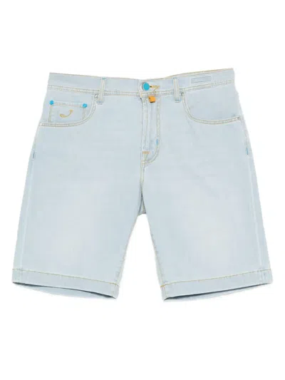 Jacob Cohen Nicolas Embroidered Denim Shorts In Blue