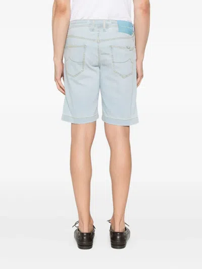 Jacob Cohen Nicolas Embroidered Denim Shorts In Blue