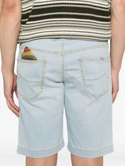 Jacob Cohen Nicolas Embroidered Denim Shorts In Blue