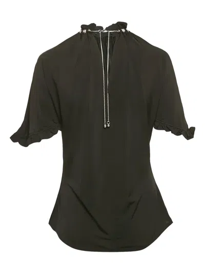 Pre-owned Rabanne Crystal-embellished Draped Top In Black