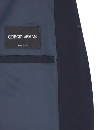 Giorgio Armani Tailored Jacket Front Pockets In Blue