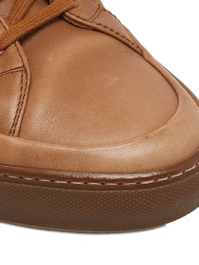 Pre-owned Common Projects Achilles Leather Lace-up Sneakers In Brown