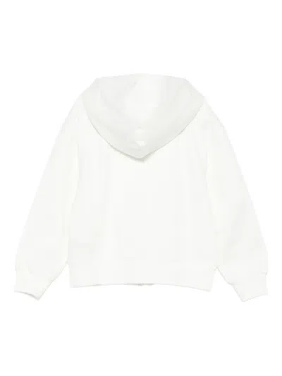 Moschino Bear-print Zip-up Hoodie In White