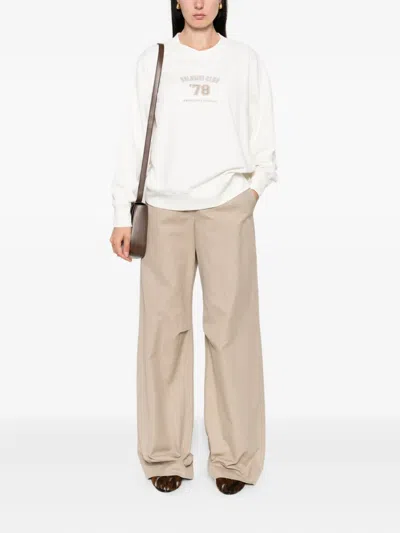 Brunello Cucinelli Logo-embroidered Sweatshirt In White