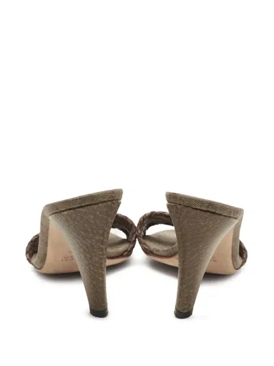 Pre-owned Gucci 90mm Gg Canvas Sandals In Brown