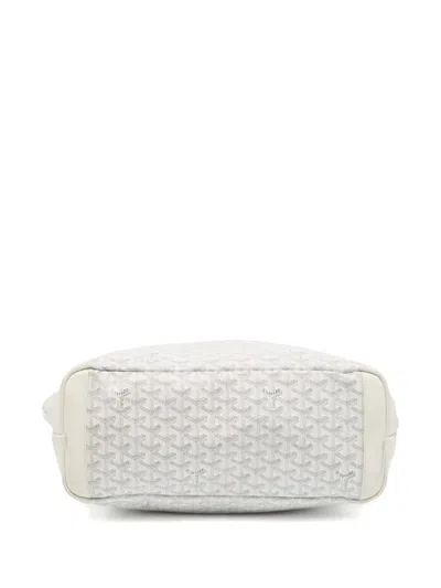 Pre-owned Goyard Ine Monogram Tote Bag In White