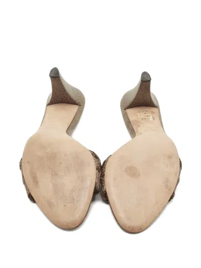 Pre-owned Gucci 90mm Gg Canvas Sandals In Brown