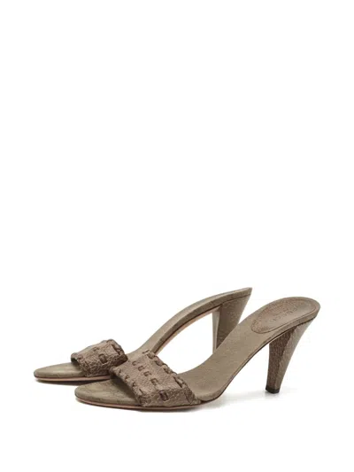 Pre-owned Gucci 90mm Gg Canvas Sandals In Brown