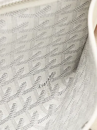 Pre-owned Goyard Ine Monogram Tote Bag In White