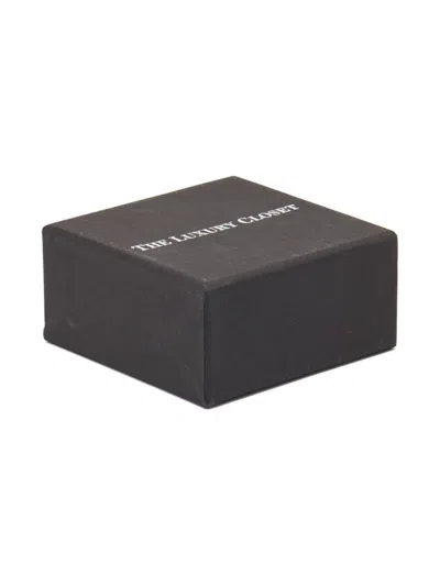 Pre-owned Givenchy Rectangular Crystal-embellished Cufflinks In Silver