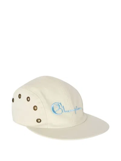 Champion Embroidered Eyeleted Baseball Cap In White