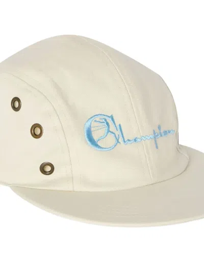 Champion Embroidered Eyeleted Baseball Cap In White