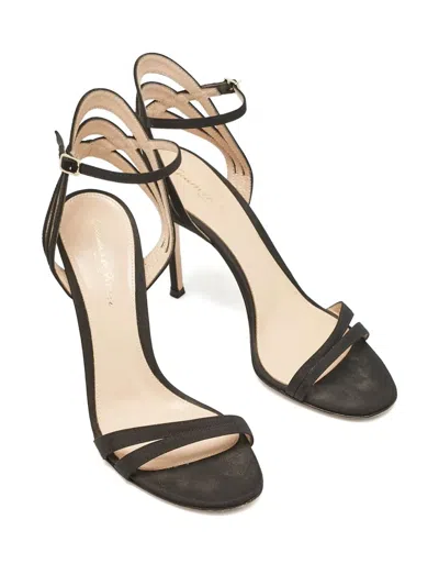 Pre-owned Gianvito Rossi 100mm Freesia Sandals In Black