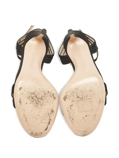 Pre-owned Gianvito Rossi 100mm Freesia Sandals In Black