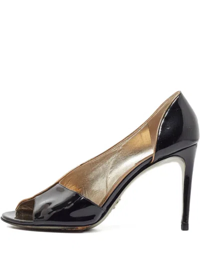 Pre-owned Dolce & Gabbana 100mm Patent Leather Peep Toe Pumps