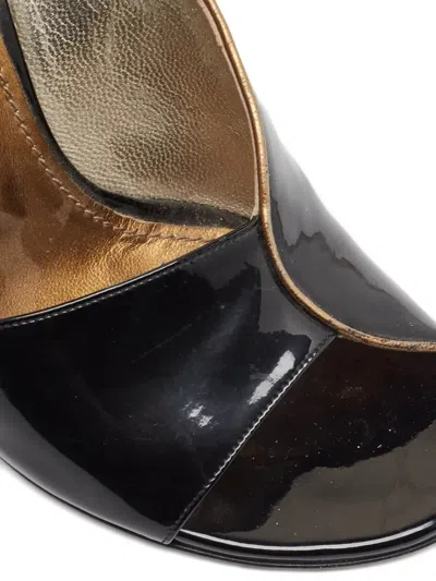 Pre-owned Dolce & Gabbana 100mm Patent Leather Peep Toe Pumps