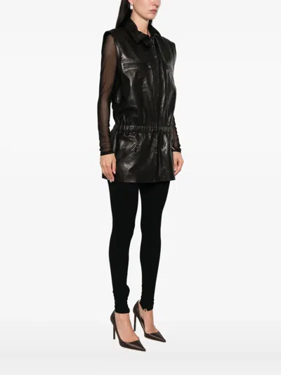 Magda Butrym Leather Belted Biker Vest