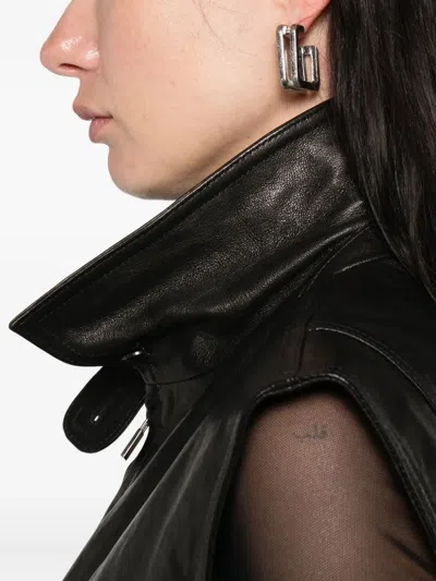 Magda Butrym Leather Belted Biker Vest