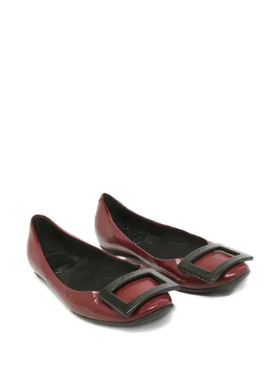 Pre-owned Roger Vivier Vintage Buckle-detail Leather Ballet Flats