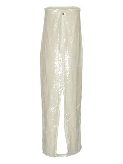 Rotate Birger Christensen Sequin Maxi Dress In Silver