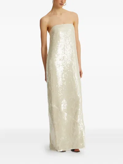Rotate Birger Christensen Sequin Maxi Dress In Silver