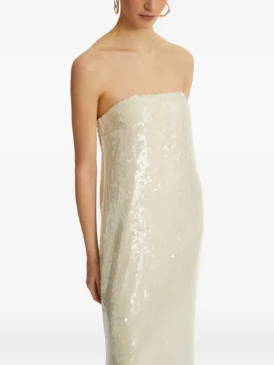Rotate Birger Christensen Sequin Maxi Dress In Silver