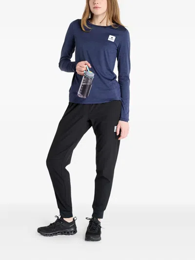 Saysky Pace Zip-pocket Elastic-waistband Track Pants In Black