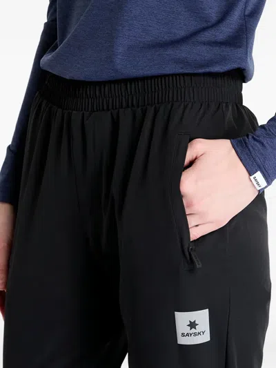 Saysky Pace Zip-pocket Elastic-waistband Track Pants In Black