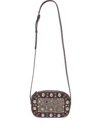 Valentino Mirror-embellished Stud-detailed Shoulder Bag