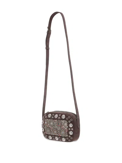 Valentino Mirror-embellished Stud-detailed Shoulder Bag