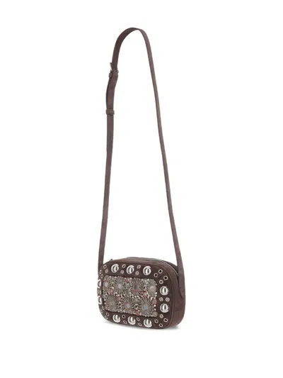 Valentino Mirror-embellished Stud-detailed Shoulder Bag