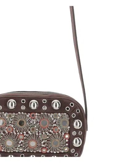 Valentino Mirror-embellished Stud-detailed Shoulder Bag